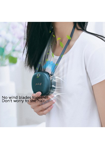 Taşınabilir Asılı Fan Şarj Edilebilir Soğutma Kolye Bladeless Öğrenci Mini USB El Masaüstü Hava Soğutucu Yeşil (Yurt Dışından) modelleri