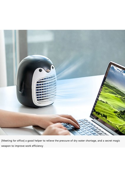 -HF03 Penguen Su Soğutma Fanı, USB Mini Masaüstü Soğutma ve Nemlendirme Klima Fanı (Sarı) (Yurt Dışından) modelleri