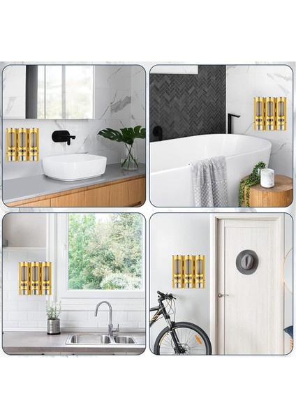 3-In-1 Oda Duvara Monte Banyo Duş Pompalı Dağıtıcı Organizatör 3 Kafalı Sabunluk Kremi Konteyner Şişe (Yurt Dışından)