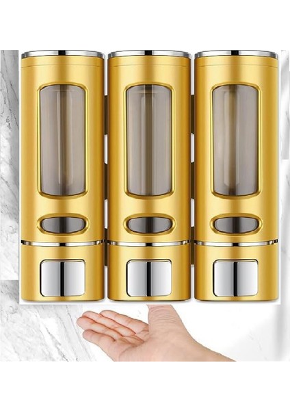 3-In-1 Oda Duvara Monte Banyo Duş Pompalı Dağıtıcı Organizatör 3 Kafalı Sabunluk Kremi Konteyner Şişe (Yurt Dışından)