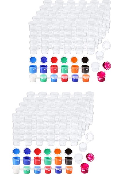200 Şerit 1200 Tencere Boş Boya Şeritleri Boya Bardağı Şeffaf Plastik Saklama Kapları Boyama Zanaat Malzemeleri (3 Ml/ 0.1 Oz) (Yurt Dışından) fiyatları