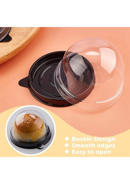 100 Paket Mini Cupcake Kapları Şeffaf Plastik Kek Kutusu Muffin Mooncake Tatlı Peynirli Pasta Için Kubbe Kapaklı (Yurt Dışından) fırsatları