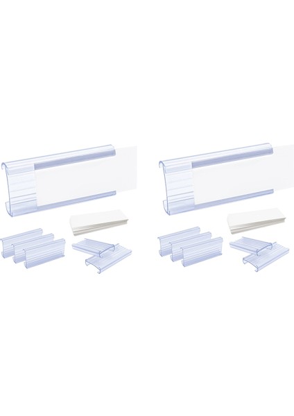 Tel Raf Etiket Tutucular, 60 Paket Plastik Tel Raf Etiket Klipsi, Etiket Kağıdı ile Çıkarılabilir Tel Raf Etiket Tutucu (Yurt Dışından)