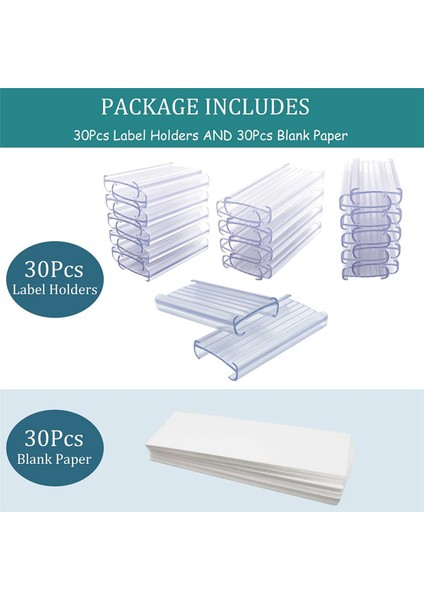Tel Raf Etiket Tutucular, 60 Paket Plastik Tel Raf Etiket Klipsi, Etiket Kağıdı ile Çıkarılabilir Tel Raf Etiket Tutucu (Yurt Dışından) modelleri