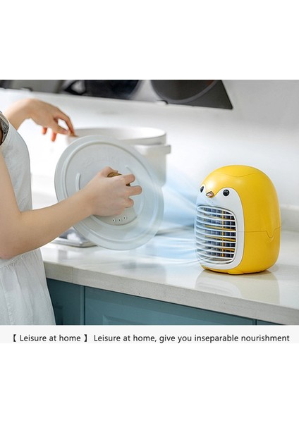 -HF03 Penguen Su Soğutma Fanı, USB Mini Masaüstü Soğutma ve Nemlendirme Klima Fanı (Sarı) (Yurt Dışından) indirimleri