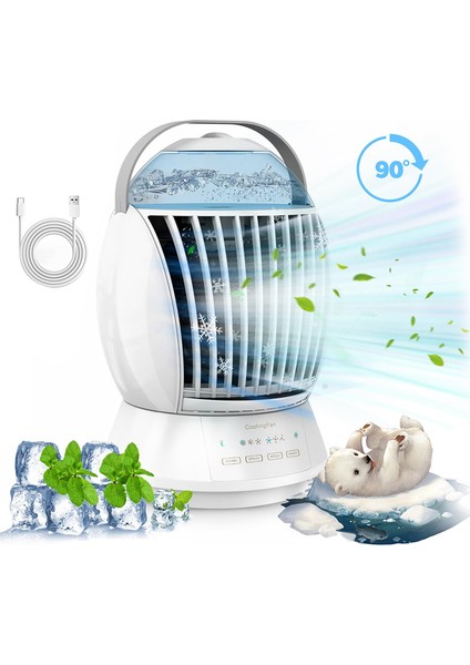 Taşınabilir Klima Fan Soğutucu Kapalı Nemlendirici Fonksiyonlu Elektrikli Evaporatif Masa (Yurt Dışından)