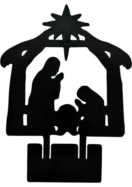 Doğum Sahnesi Siluet Isa'nın Doğuşu Figürler Seti Noel Isa'nın Doğuşu Süsleme Çit Veranda A Için Kutsal Aile Doğuş (Yurt Dışından)