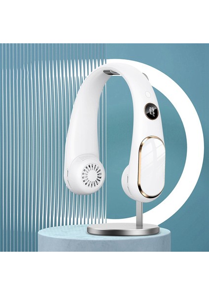 Fanlar Taşınabilir Mini Asılı Boyun Fanı Dijital Ekran Güç Ventilador Bladeless Boyun Bandı Hava Soğutucu (Yurt Dışından)