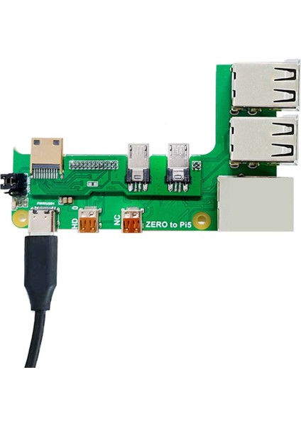 Zero 2W - Pı5 Kablolu Genişletme Kartı ile Uyumlu Zero - Pi5 Arayüz Adaptörü Zero USB Hub RJ45 Hat (Yurt Dışından)