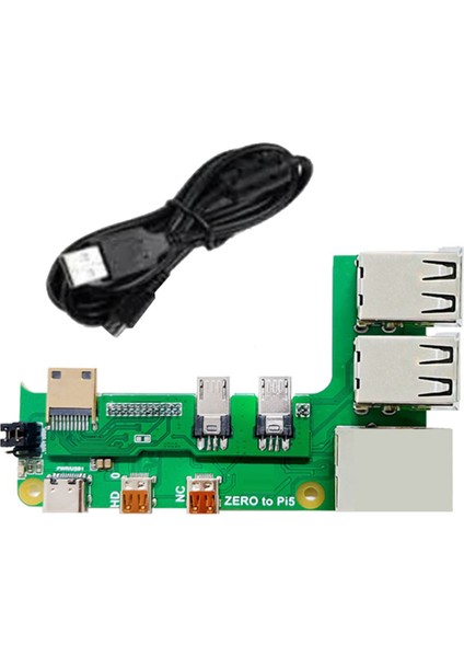 Zero 2W - Pı5 Kablolu Genişletme Kartı ile Uyumlu Zero - Pi5 Arayüz Adaptörü Zero USB Hub RJ45 Hat (Yurt Dışından)