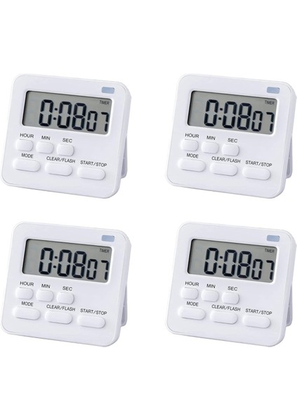 4x Mutfak Zamanlayıcısı, Saatli Yumurta Zamanlayıcısı, Yemek Pişirme, Pişirme, Spor, Öğrenme Vb. Için LCD Yüksek Alarmlı Dijital Zamanlayıcı Kronometre (Yurt Dışından)