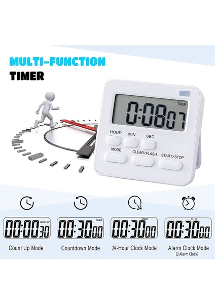 4x Mutfak Zamanlayıcısı, Saatli Yumurta Zamanlayıcısı, Yemek Pişirme, Pişirme, Spor, Öğrenme Vb. Için LCD Yüksek Alarmlı Dijital Zamanlayıcı Kronometre (Yurt Dışından) indirimleri