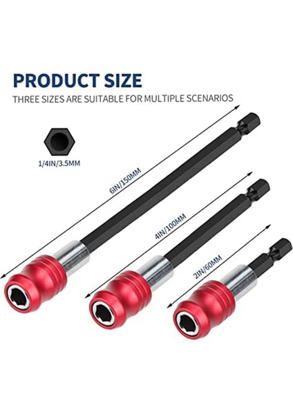 Matkap Ucu Uzatma, 1/4 Inç Hex Shank Manyetik Bit Genişletici Güç Tornavida Uzatma Hızlı Bırakma Matkap Tutucu Aracı (Yurt Dışından) modelleri