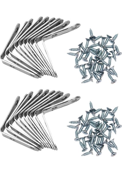 20 Adet 50X50 mm Vidalar ile Ağır Hizmet Tipi "l" Şekilli Dekoratif Bağlantı Köşe Braketi Raf Rafı Duvar Montaj Braketi (Yurt Dışından)