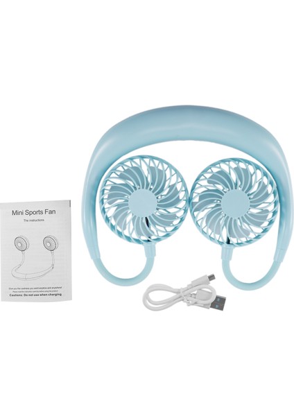 2000 Mah USB Taşınabilir Fan Eller Serbest Boyun Asılı Şarj Mini Spor 3 Vitesli Klima (Yurt Dışından)