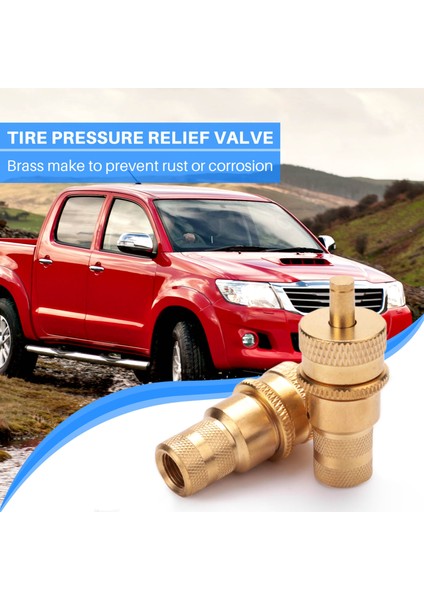 Adet Offroad Pirinç Lastik Havalandırma Makinesi Kiti Otomatik 6-30PSI Lastik Lastik Basıncı Tahliye Vanası Deflatörler Hava Alma Vanası (Yurt Dışından)