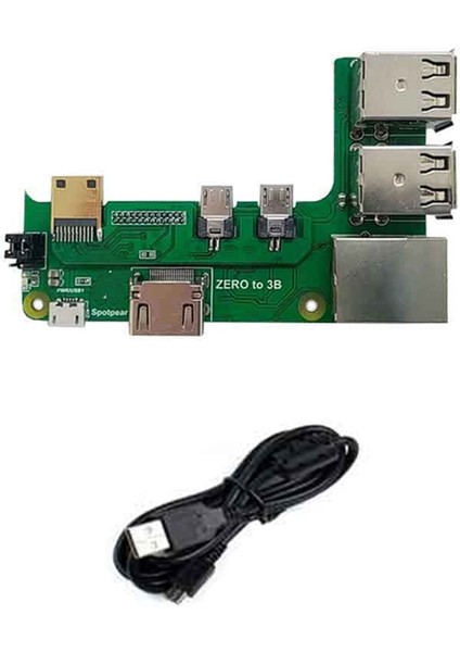 Zero 2W - 3b Arayüz Adaptörü Zero - Pi3 Genişletme Kartı ile Uyumlu Zero Pi0 USB Hub RJ45 (3usb) (Yurt Dışından)