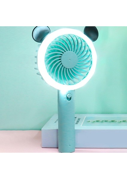 Karikatür El Fanı, USB Fan, Mini Sessiz Seyahat Ev Ofis Sporları Vb. Soğutma Fanı (Mavi) (Yurt Dışından)