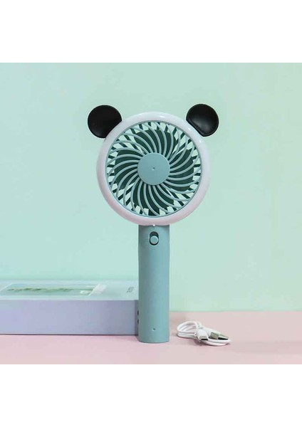 Karikatür El Fanı, USB Fan, Mini Sessiz Seyahat Ev Ofis Sporları Vb. Soğutma Fanı (Mavi) (Yurt Dışından) fırsatları