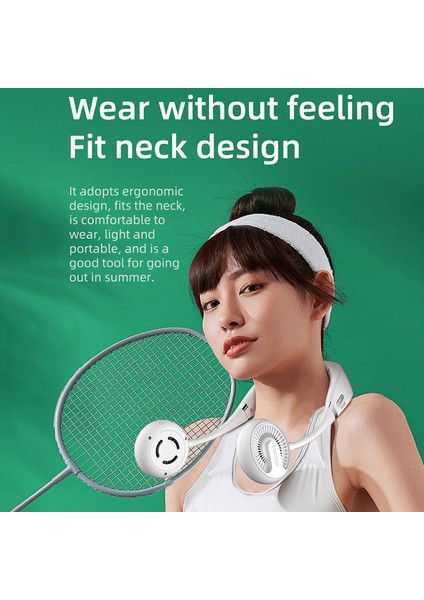Bladeless Boyun Fanı, 360° Soğutma Eller Serbest Spor 3000MAH USB Şarj Edilebilir Mini Kişisel Hava Soğutucu-Siyah&kırmızı (Yurt Dışından)