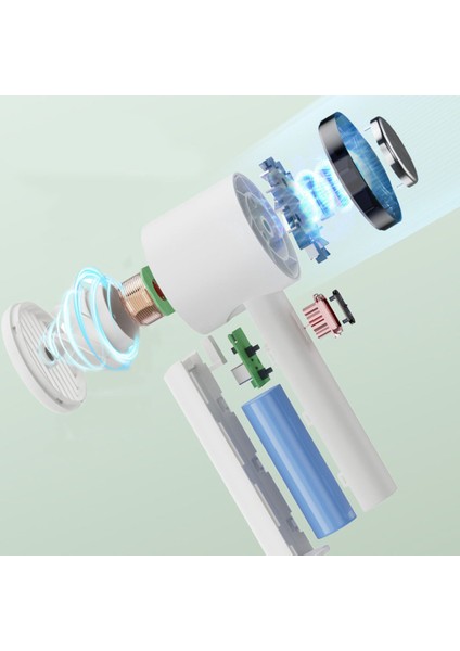 Mini USB Fan Açık Taşınabilir Klima 2200 Mah Pil Kablosuz Şarj Edilebilir Soğuk Kompres El Beyaz (Yurt Dışından)