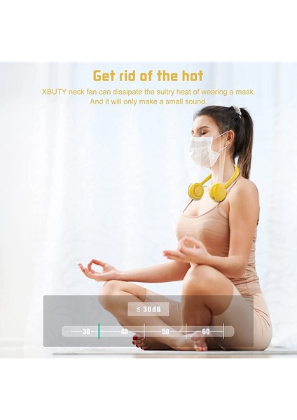 Boyun Fanı, Taşınabilir Asma Fanı Şarj Edilebilir, Kişisel Soğutma ve Şık Kulaklık Tasarımı Sarı (Yurt Dışından) modelleri
