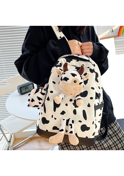 Japon Harajuku Kolej Tarzı Sevimli Karikatür Inek Bebek Kız Yumuşak Okul Çantası Komik Kişilik Sırt Çantası (Yurt Dışından) fırsatları