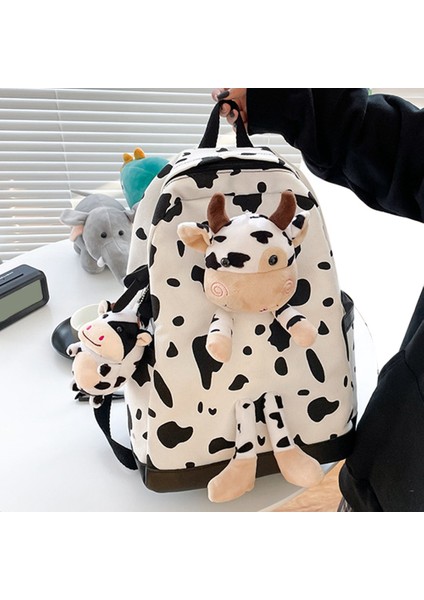 Japon Harajuku Kolej Tarzı Sevimli Karikatür Inek Bebek Kız Yumuşak Okul Çantası Komik Kişilik Sırt Çantası (Yurt Dışından) indirimleri