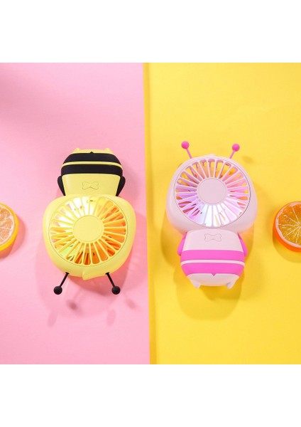 USB Şarj Edilebilir Küçük Arı Mini Fan Elektrikli El Taşınabilir Doğa Sporları Asılı Boyun Fan-Mavi (Yurt Dışından)