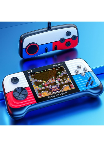 G9 Video Oyun Konsolu + Sap 3,0 Inç Gamepad Dahili 666 Oyun Oyuncuları Denetleyici Desteği Tv Bağlantısıyla Uyumlu (Mavi) (Yurt Dışından)
