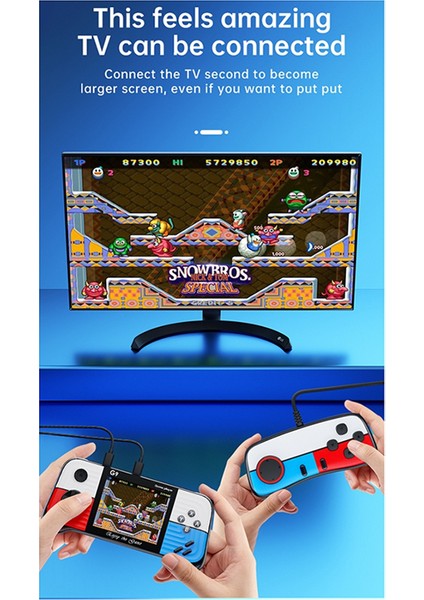 G9 Video Oyun Konsolu + Sap 3,0 Inç Gamepad Dahili 666 Oyun Oyuncuları Denetleyici Desteği Tv Bağlantısıyla Uyumlu (Mavi) (Yurt Dışından)