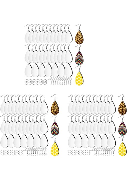 180 Adet Süblimasyon Boş Küpe Bitmemiş Gözyaşı Isı Transfer Baskı Küpe Kolye Takı Dıy Yapımı Için (Yurt Dışından)