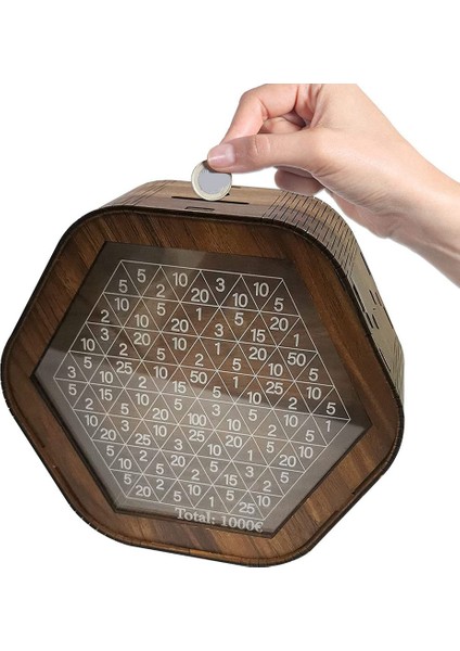 2 Adet Tasarruf Kutusu 6 Poligon Yetişkin Para Kasası Banka Nakit Tasarrufu Için Sayı Tablosu ile Tatil Düğün Eğitim Fonu (Yurt Dışından)