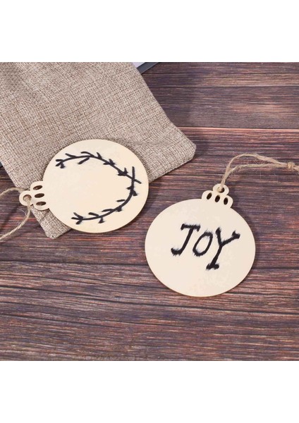 100 Adet Dıy Zanaat Ahşap Yuvarlak Biblo ile 50 Adet Sicim Boya, Bitmemiş Noel Askı Süsleri Doğal (Yurt Dışından) fiyatları