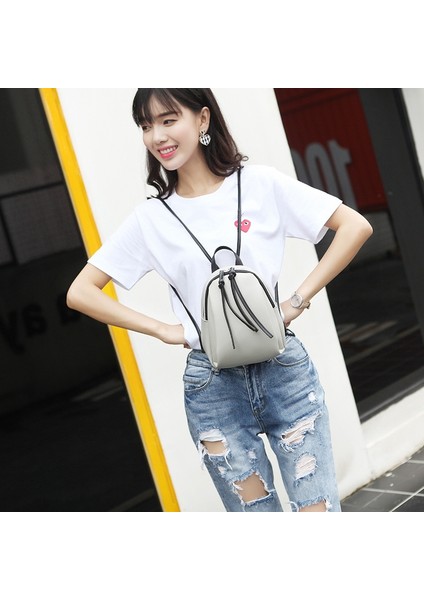 Yeni Vintage Retro Kadın Rahat Omuz Sırt Çantaları Okul Kızlar Omuz Çantaları Kadın Seyahat Sırt Çantaları Gri (Yurt Dışından) indirimleri