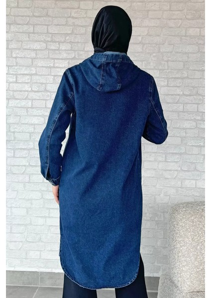 Kadın Tesettür Kapüşonlu Kot Jean Kap