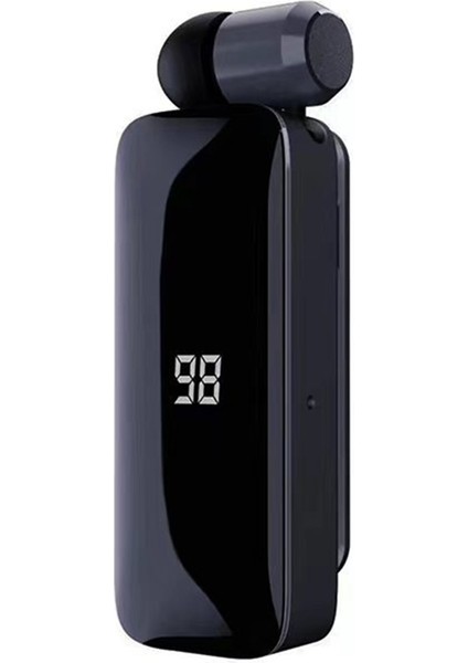 LED Güç Dijital Ekran Bluetooth Kablosuz Kulaklık Geri Çekilebilir Yaka Klipsi Tek Kulaklık Tel ile Geri Çekilebilir (Yurt Dışından)