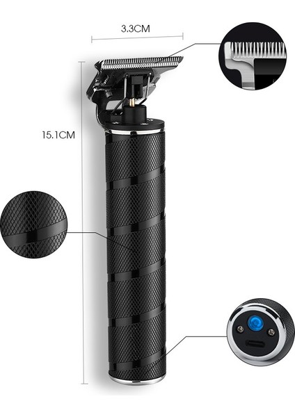 Elektrikli Pro Li Outliner Clippers Berber Şarj Edilebilir Akülü Kesme T-Blade Giyotin Saç Kesme Makineleri (Gümüş Rengi) (Yurt Dışından) modelleri