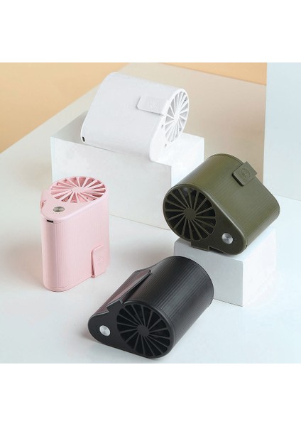 Mini Fan USB ile Güçlendirilmiş Düşük Gürültülü Belden Asılı Taşıması Kolay (Beyaz) (Yurt Dışından)