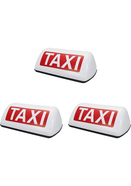 3x 12V Su Geçirmez Üst Tabela Manyetik Metre Kabin Lambası Işığı LED Taxı Sinyal Lambası - Beyaz (Yurt Dışından)