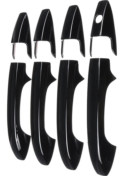 8 Adet Siyah Araba Kapı Kulp Kılıfı Trim Yakalama Kapağı Çıkartmalar Dış Kapı Kulp Kılıfı -V 2007-2011 ile Uyumlu (Yurt Dışından)