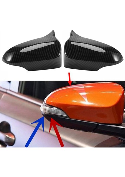 Araba Öküz Boynuz Dikiz Aynası Trim ile Uyumlu C-Yan Dikiz Aynası Kapağı Kapakları Karbon Fiber Görünüm (Yurt Dışından) modelleri
