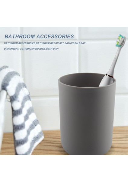 4 Parça Plastik Banyo Aksesuar Seti, Banyo Tuvalet Fırçası Aksesuarları Diş Fırçası Tutuculu Set, Diş Fırçası Bardağı (Gri) (Yurt Dışından) modelleri