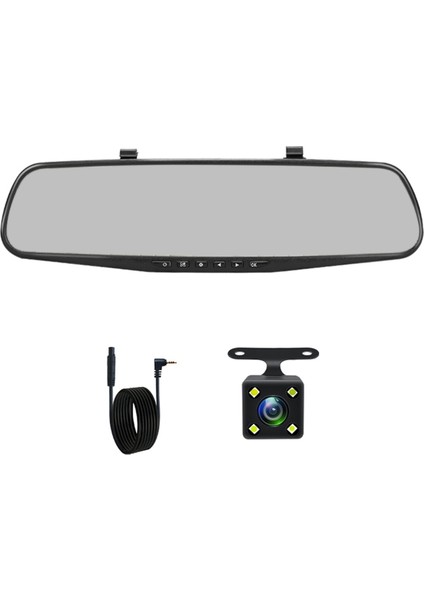 Dashcam Beyaz Ayna Dvr 4.3 Inç Araç Kamerası Fhd 1080P Otomatik Kayıt Kuruluşu Desteği Dikiz Kamera Video Kaydedici (Yurt Dışından) fiyatları