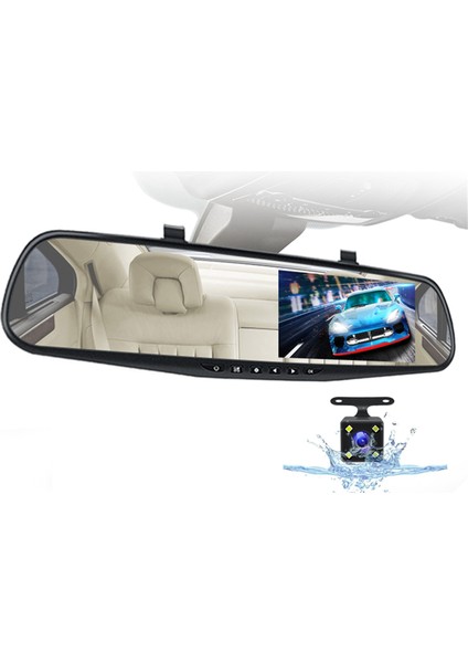 Dashcam Beyaz Ayna Dvr 4.3 Inç Araç Kamerası Fhd 1080P Otomatik Kayıt Kuruluşu Desteği Dikiz Kamera Video Kaydedici (Yurt Dışından) indirimleri