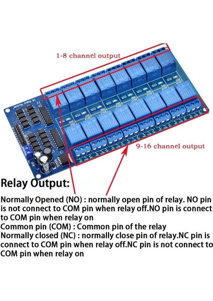 Raspberry Pi Için Optocoupler Düşük Seviye Tetikleme Genişletme Kartı ile 16 Kanal 12V Röle Modülü (Yurt Dışından)