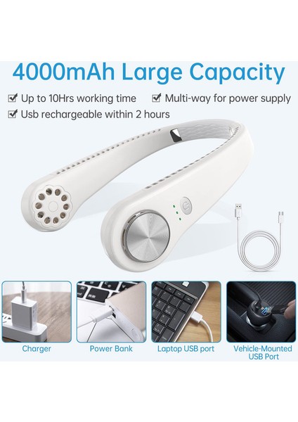 Kişisel Boyun Fanı, Taşınabilir Mini Soğutucu Fan Eller Serbest Bıçaksız 3 Hızlı Pille Çalışan Seyahat Için Giyilebilir (Yurt Dışından) fırsatları