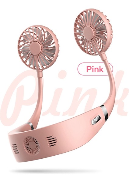 Taşınabilir Boyun Fanı Boyun Bandı USB Şarj Edilebilir Dış Mekan Seyahatleri Için Mükemmel Ofis Hava Soğutucu Klima Fan-Pembe (Yurt Dışından) fiyatları