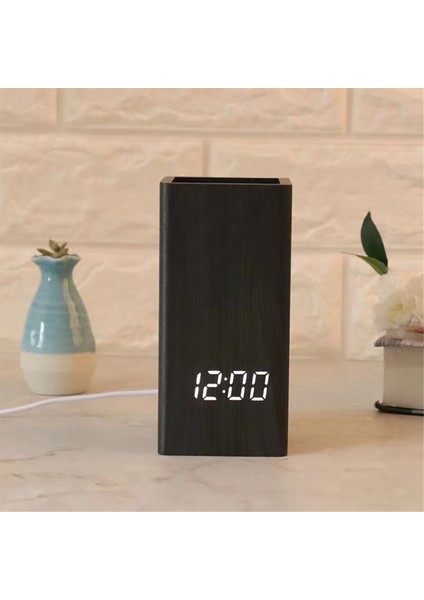Yaratıcı Kalem Tutucu Saat LED Elektronik Saat Masaüstü Kalem Tutucu Öğrenci Kırtasiye Ses Kontrollü Elektronik Saat C (Yurt Dışından) indirimleri