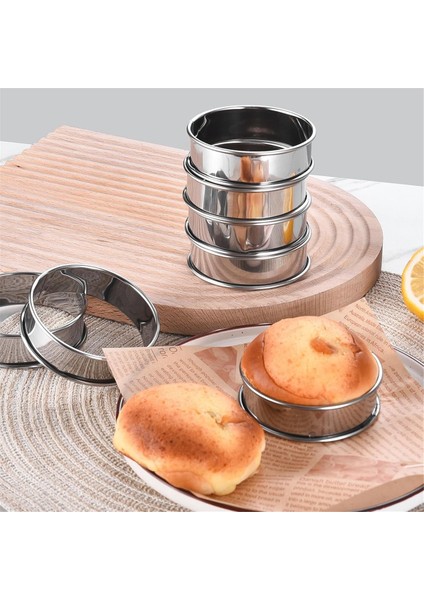 8 Paket Ingiliz Muffin Halkaları 4 Inç Crumpet Halkaları Paslanmaz Çelik Çift Haddelenmiş Tart Halkaları, Pişirme Pasta Halkası (Yurt Dışından) indirimleri